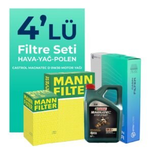MANN Jaguar XE 2.0 Dizel Filtre Bakım Seti Castrol Motor Yağlı (2015-2020) 4 Lü