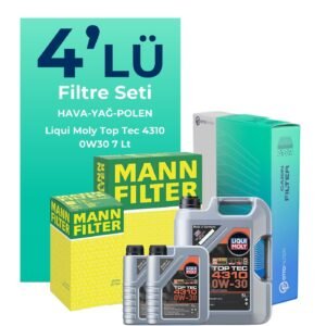 MANN Jaguar XE 2.0 Dizel Filtre Bakım Seti Liqui Moly Motor Yağlı (2015-2020) 4 Lü