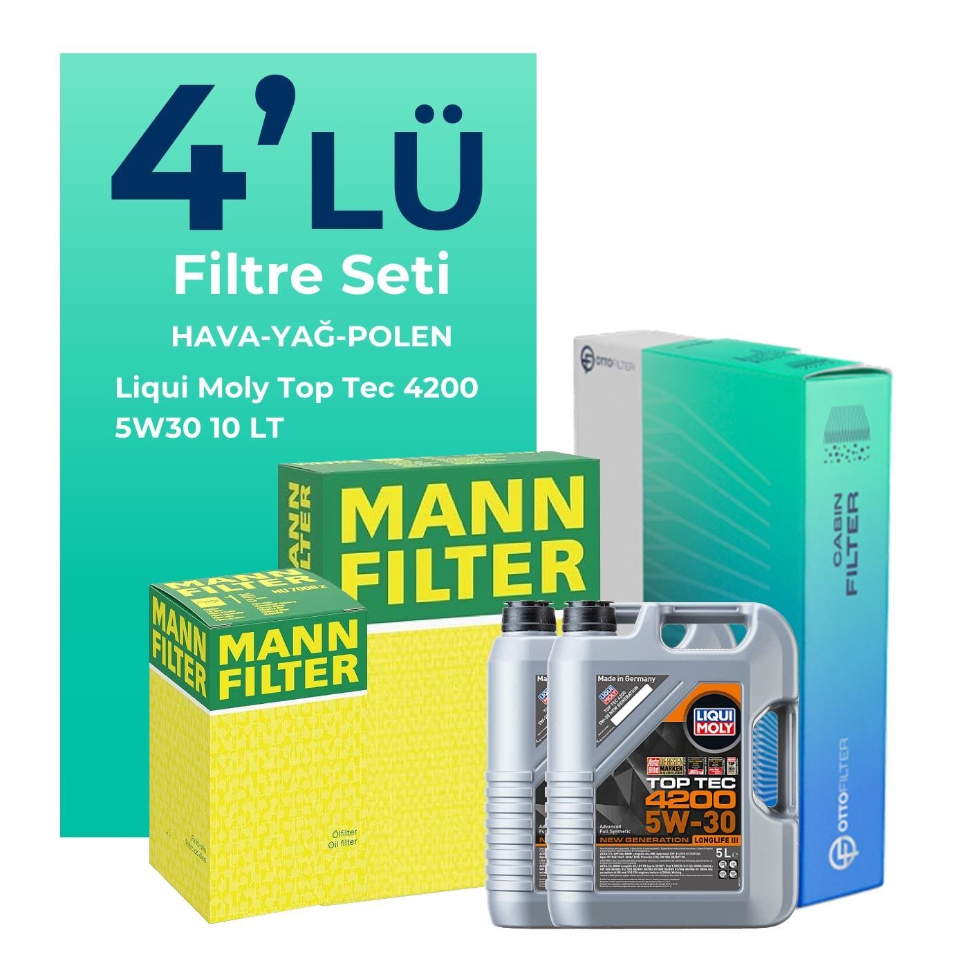 mann-jeep-commander-3-0-dizel-filtre-bakim-seti-liqui-moly-motor-yagli-2006-2011-4-lu-128113 MANN Jeep Commander 3.0 Dizel Filtre Bakım Seti Liqui Moly Motor Yağlı (2006-2011) 4 Lü - Görsel 1