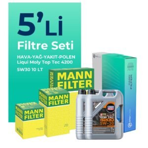 MANN Jeep Commander 3.0 Dizel Filtre Bakım Seti Liqui Moly Motor Yağlı (2006-2011) 5 Li