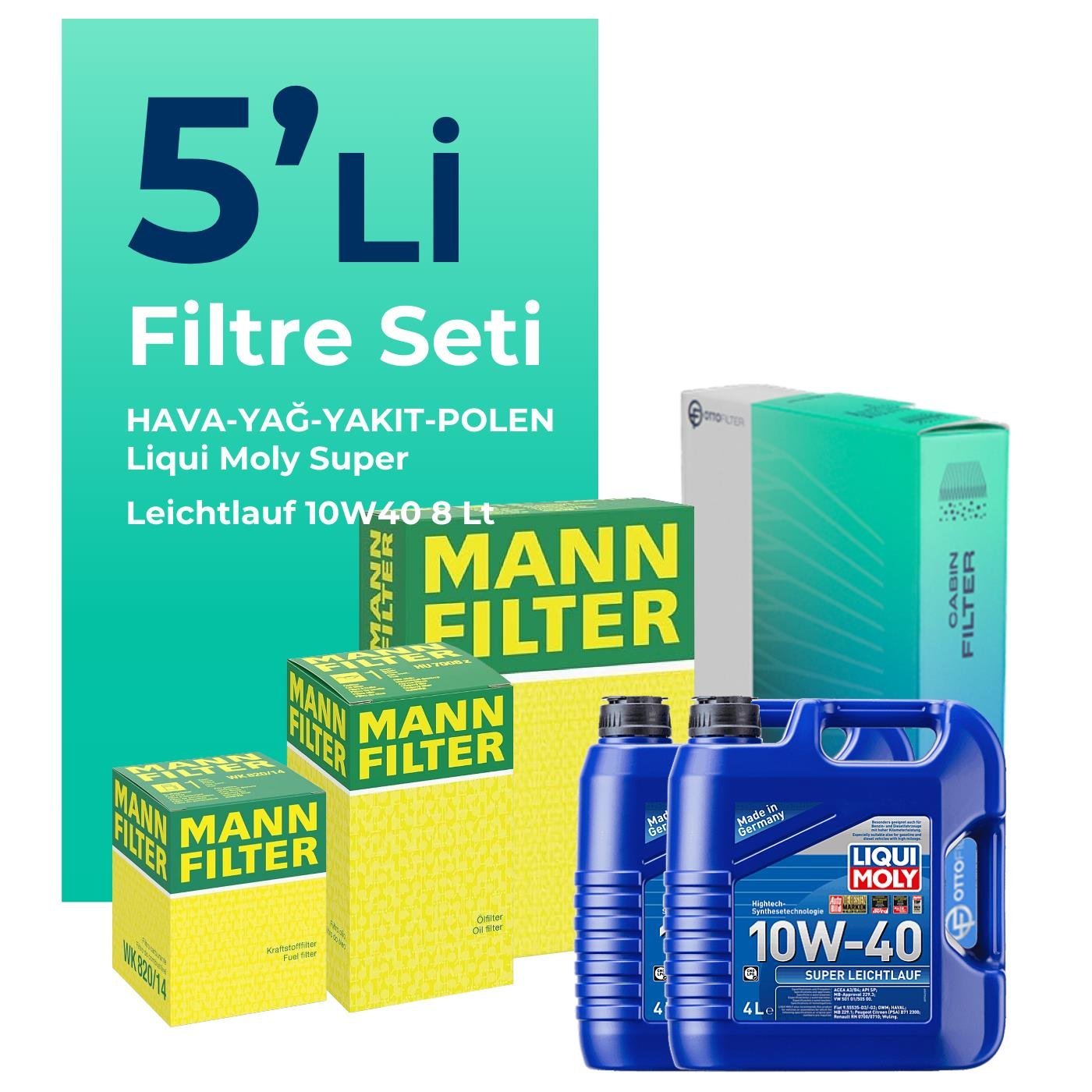 mann-jeep-grand-cherokee-2-7-dizel-filtre-bakim-seti-liqui-moly-motor-yagli-1998-2006-5-li-122038 MANN Jeep Grand Cherokee 2.7 Dizel Filtre Bakım Seti Liqui Moly Motor Yağlı (1998-2006) 5 Li - Görsel 1