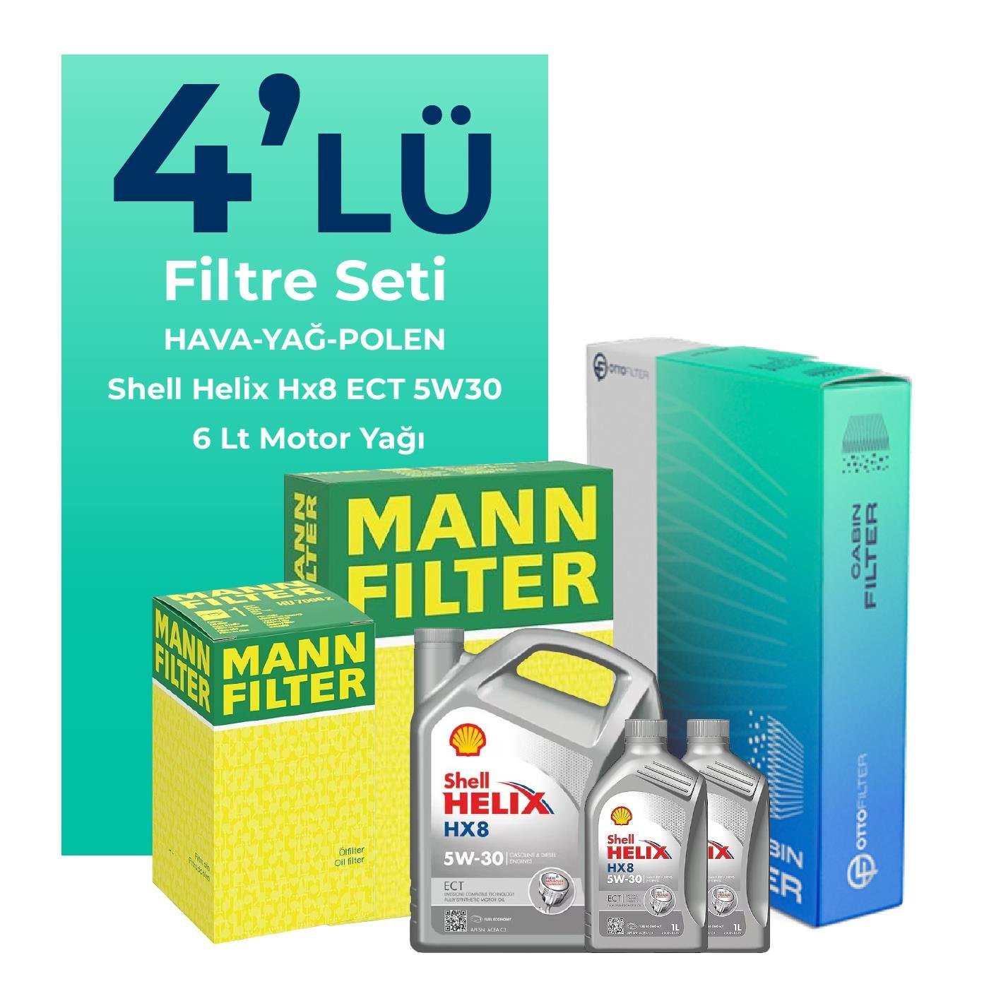 mann-mercedes-a180-benzin-filtre-bakim-seti-shell-motor-yagli-2012-2018-4-lu-105282 MANN Mercedes A180 Benzin Filtre Bakım Seti Shell Motor Yağlı (2012-2018) 4 Lü - Görsel 1