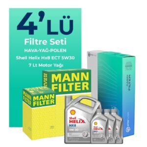 MANN Mercedes C200 Dizel Filtre Bakım Seti Shell Motor Yağlı (2018-2021) 4 Lü