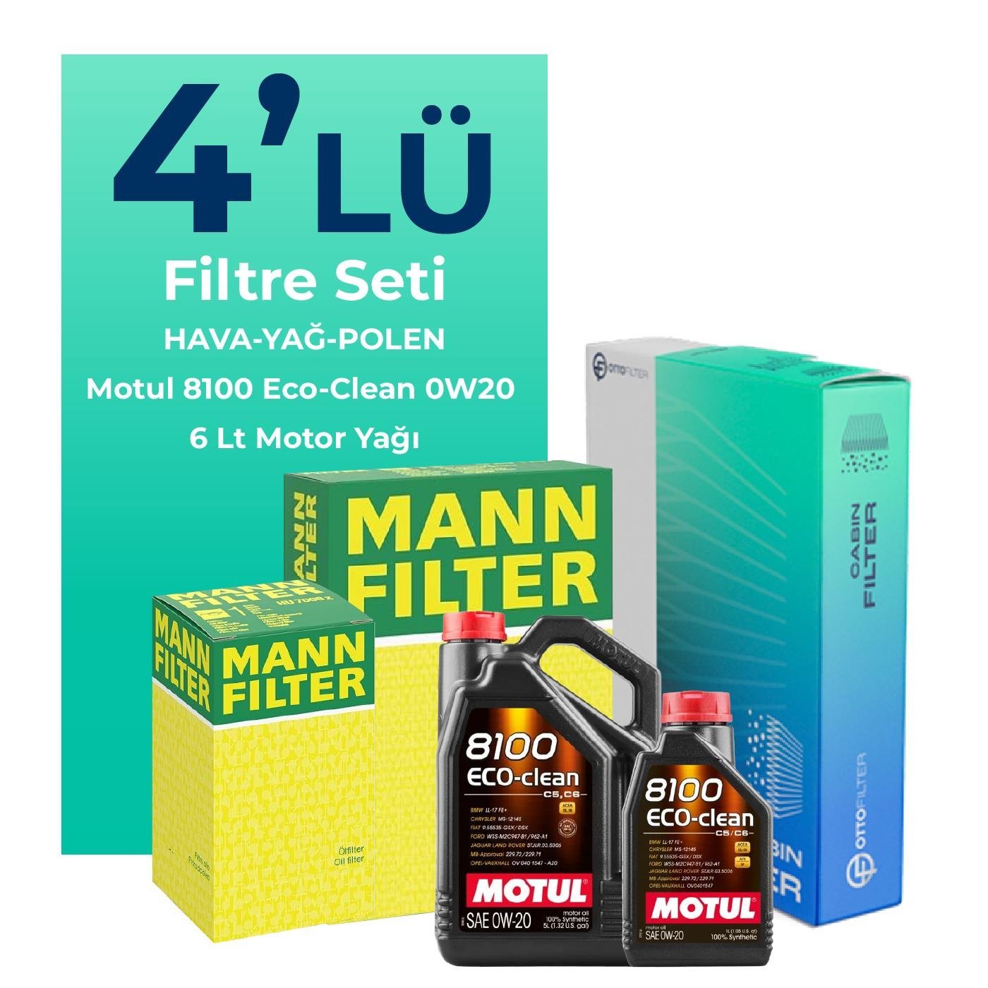 mann-mercedes-e220-dizel-filtre-bakim-seti-motul-motor-yagli-2023-2025-4-lu-109275 MANN Mercedes E220 Dizel Filtre Bakım Seti Motul Motor Yağlı (2023-2025) 4 Lü - Görsel 1