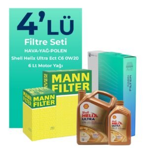 MANN Mercedes E220 Dizel Filtre Bakım Seti Shell Motor Yağlı (2023-2025) 4 Lü