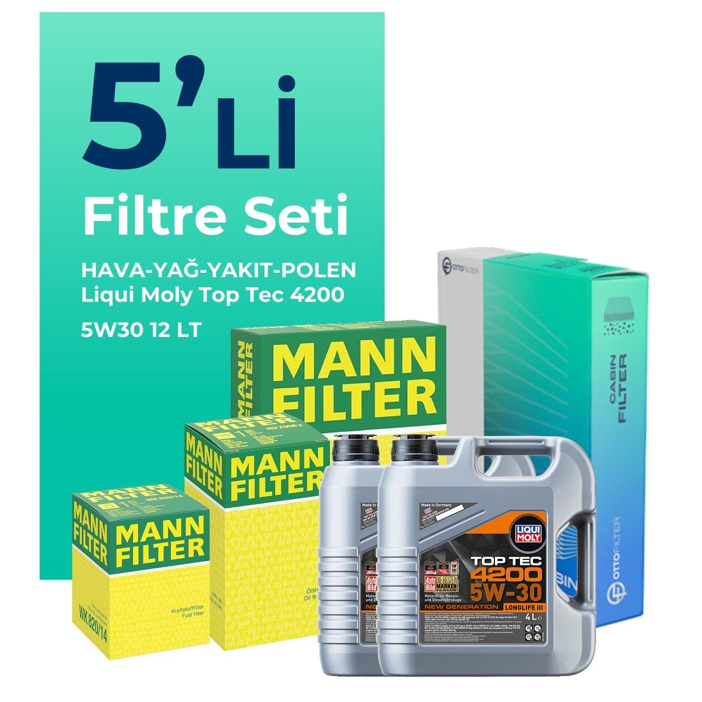 mann-mercedes-sprinter-515-dizel-filtre-bakim-seti-liqui-moly-motor-yagli-2006-2012-5-li-126594 MANN Mercedes Sprinter 515 Dizel Filtre Bakım Seti Liqui Moly Motor Yağlı (2006-2012) 5 Li - Görsel 1