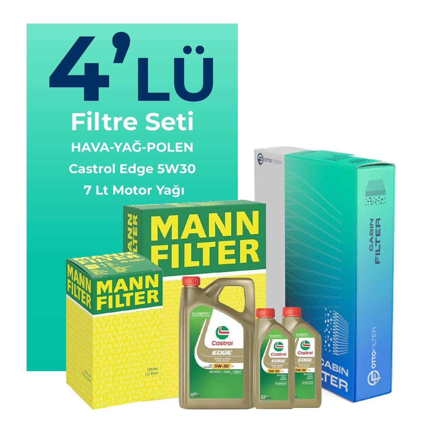 mann-mercedes-x250-filtre-bakim-seti-castrol-motor-yagli-2017-2020-4-lu-107480 MANN Mercedes X250 Filtre Bakım Seti Castrol Motor Yağlı (2017-2020) 4 Lü - Görsel 1