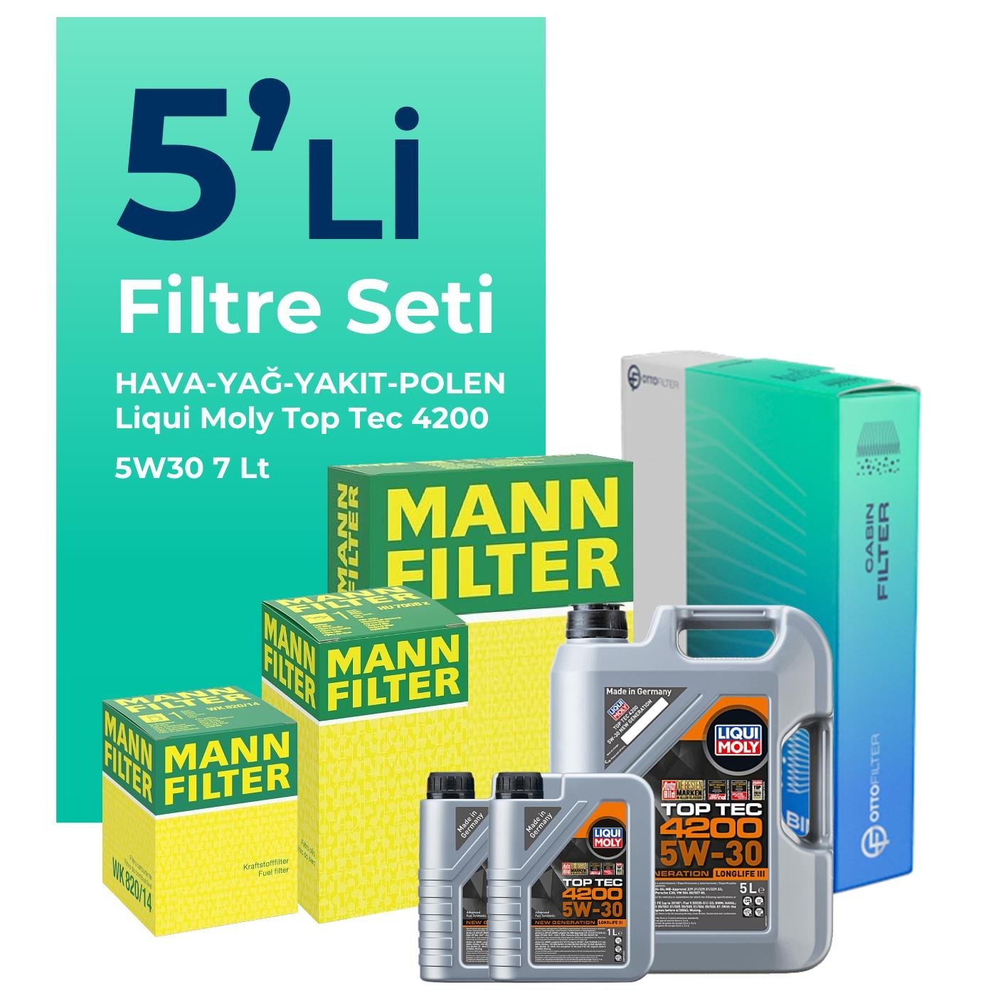 mann-mercedes-x250-filtre-bakim-seti-liqui-moly-motor-yagli-2017-2020-5-li-127983 MANN Mercedes X250 Filtre Bakım Seti Liqui Moly Motor Yağlı (2017-2020) 5 Li - Görsel 1