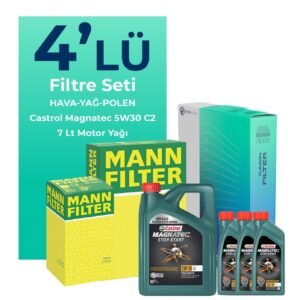 MANN Mitsubishi L200 2.5 Dizel Filtre Bakım Seti Castrol Motor Yağlı (2008-2015) 4 Lü