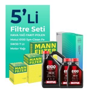 MANN Nissan Navara 2.3 Dizel Filtre Bakım Seti Motul Motor Yağlı (2015-2021) 5 Li