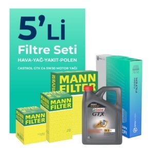 MANN Nissan Note 1.5 Dizel Filtre Bakım Seti Castrol Motor Yağlı (2013-2016) 5 Li