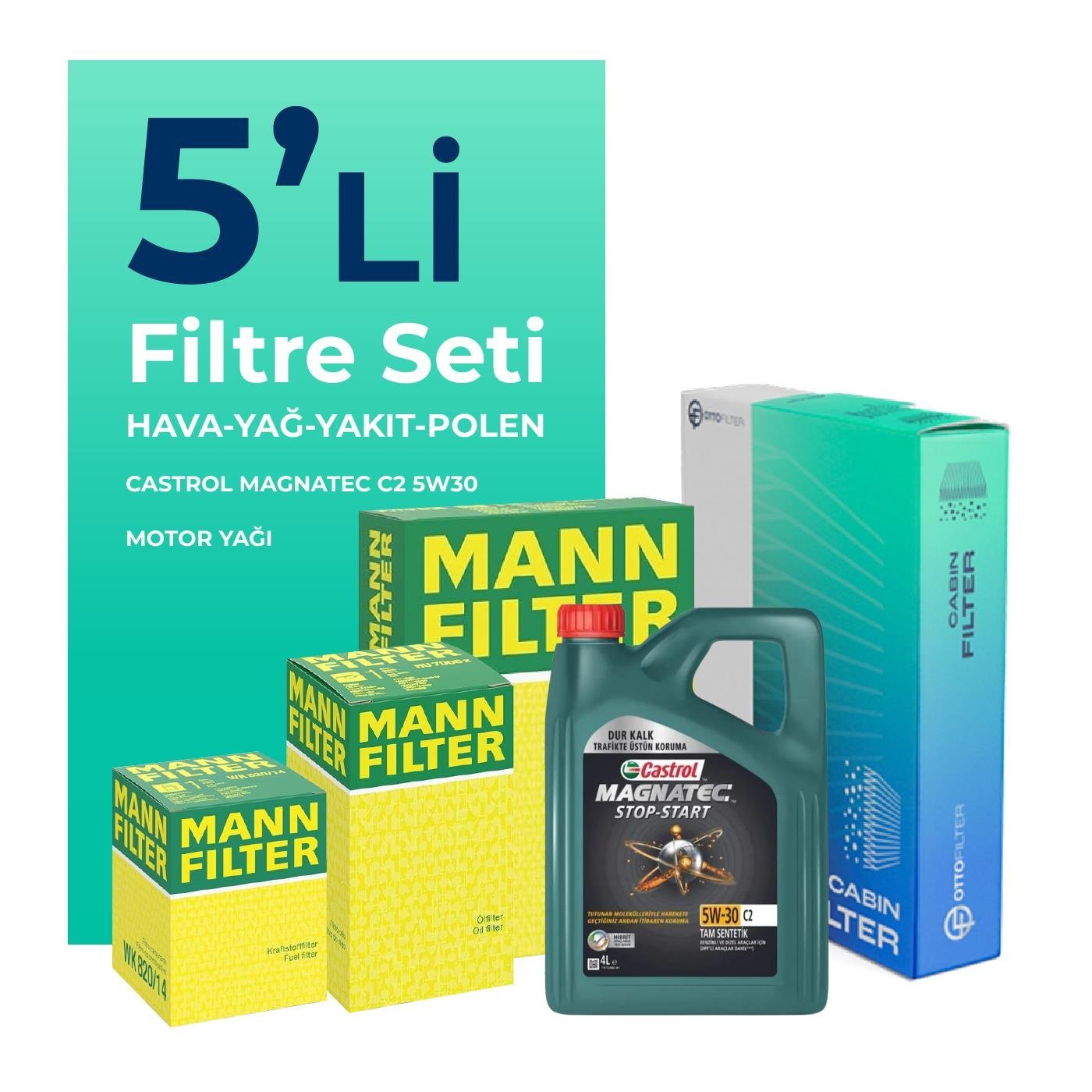 mann-peugeot-308-1-6-dizel-92-hp-filtre-bakim-seti-castrol-motor-yagli-2010-2014-5-li-65793 MANN Peugeot 308 1.6 Dizel 92 HP Filtre Bakım Seti Castrol Motor Yağlı (2010-2014) 5 Li - Görsel 1