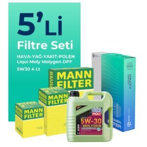MANN Peugeot 508 1.6 Dizel E-HDi Filtre Bakım Seti Liqui Moly Motor Yağlı (2010-2018) 5 Li