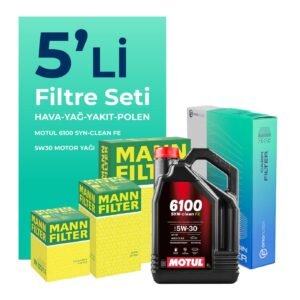 MANN Peugeot 508 1.6 Dizel E-HDi Filtre Bakım Seti Motul Motor Yağlı (2010-2018) 5 Li