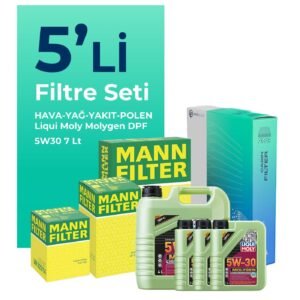 MANN Peugeot Boxer 2.2 Dizel Filtre Bakım Seti Liqui Moly Motor Yağlı (2014-2016) 5 Li