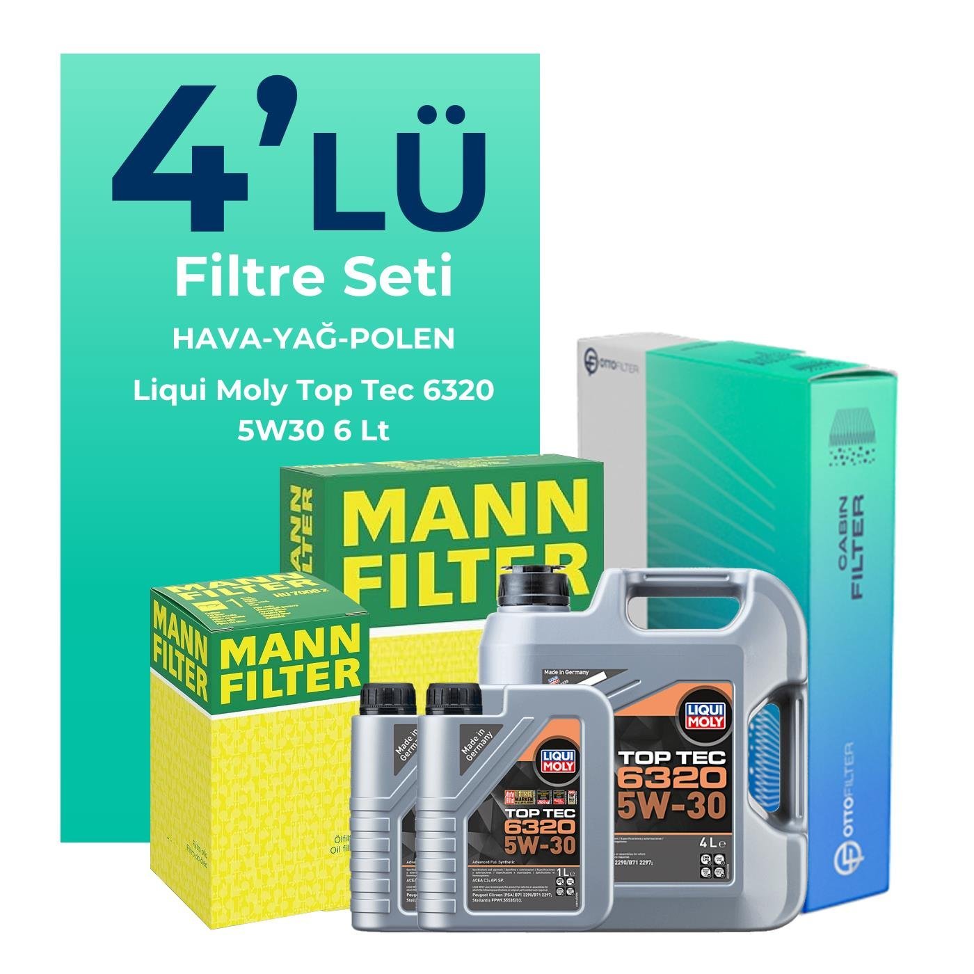 mann-peugeot-expert-1-5-dizel-filtre-bakim-seti-liqui-moly-motor-yagli-2017-2025-4-lu-122645 MANN Peugeot Expert 1.5 Dizel Filtre Bakım Seti Liqui Moly Motor Yağlı (2017-2025) 4 Lü - Görsel 1