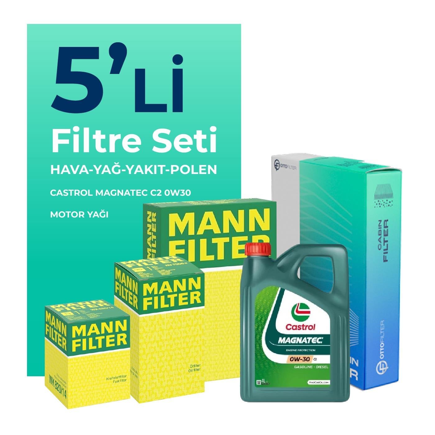mann-peugeot-partner-1-6-bluehdi-dizel-filtre-bakim-seti-castrol-motor-yagli-2015-2018-5-li-59176 MANN Peugeot Partner 1.6 BlueHDi Dizel Filtre Bakım Seti Castrol Motor Yağlı (2015-2018) 5 Li - Görsel 1