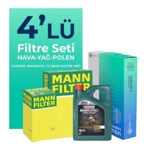 MANN Peugeot Partner 1.6 Dizel Filtre Bakım Seti Castrol Motor Yağlı (2010-2016) 4 Lü