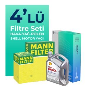 MANN Peugeot Partner 1.6 Dizel Filtre Bakım Seti Shell Motor Yağlı (2010-2016) 4 Lü