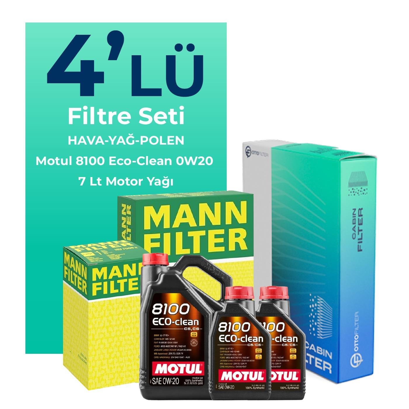 mann-range-rover-sport-2-0-benzinli-filtre-bakim-seti-motul-motor-yagli-2017-2023-4-lu-109214 MANN Range Rover Sport 2.0 Benzinli Filtre Bakım Seti Motul Motor Yağlı (2017-2023) 4 Lü - Görsel 1