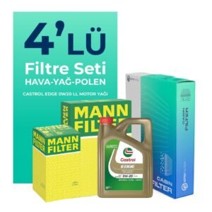 MANN Range Rover Vogue 2.0 Benzin Filtre Bakım Seti Castrol Motor Yağlı (2018-2021) 4 Lü