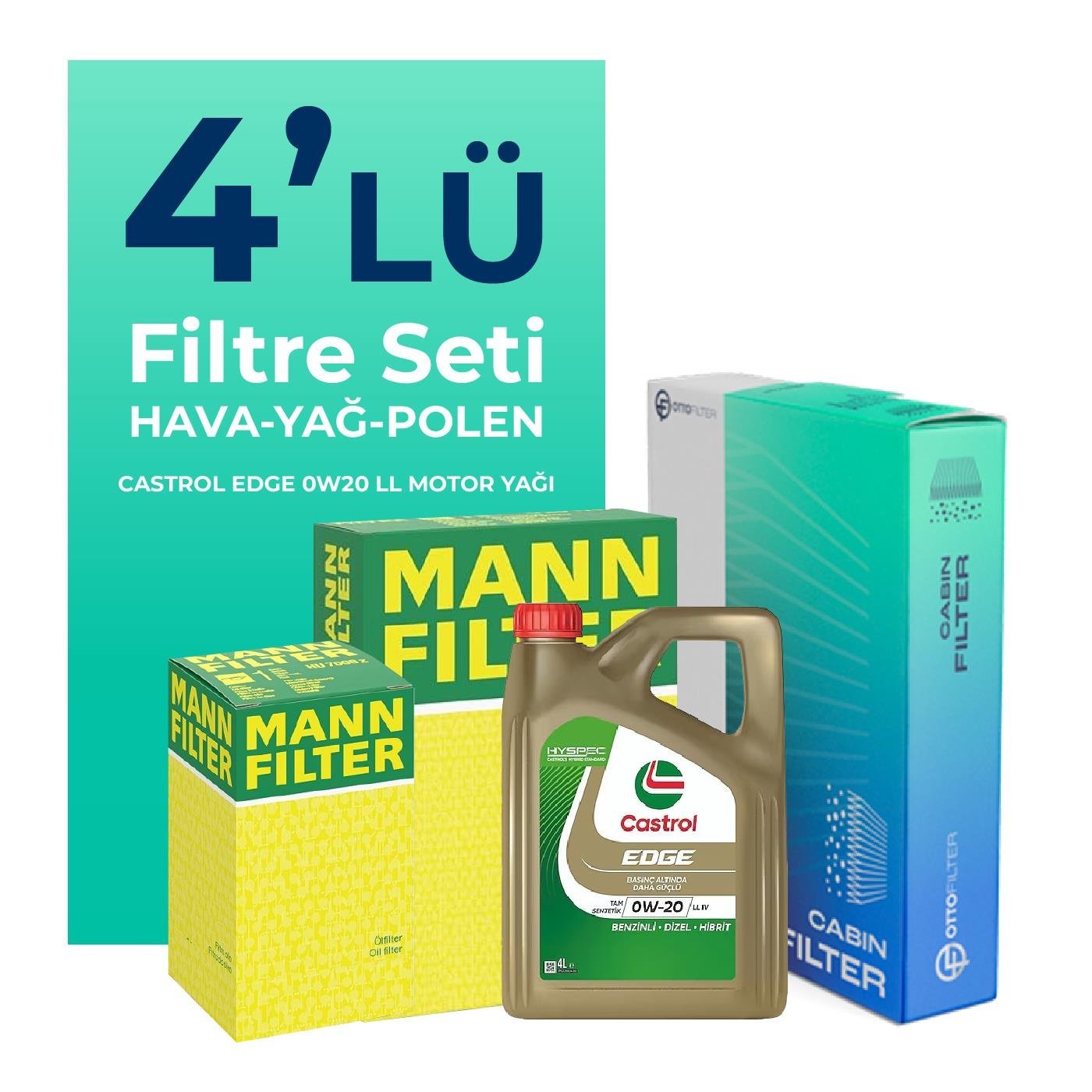 mann-range-rover-vogue-2-0-benzin-filtre-bakim-seti-castrol-motor-yagli-2018-2021-4-lu-110052 MANN Range Rover Vogue 2.0 Benzin Filtre Bakım Seti Castrol Motor Yağlı (2018-2021) 4 Lü - Görsel 1