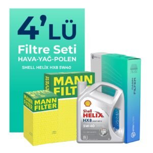 MANN Renault Clio 1.2 Benzin Filtre Bakım Seti Shell Motor Yağlı (2005-2012) 4 Lü