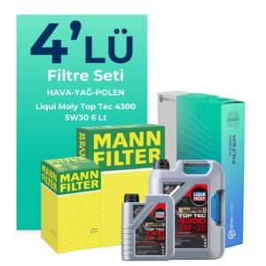 MANN Renault Kadjar 1.3 Benzin TCe Filtre Bakım Seti Liqui Moly Motor Yağlı (2018-2022) 4 Lü