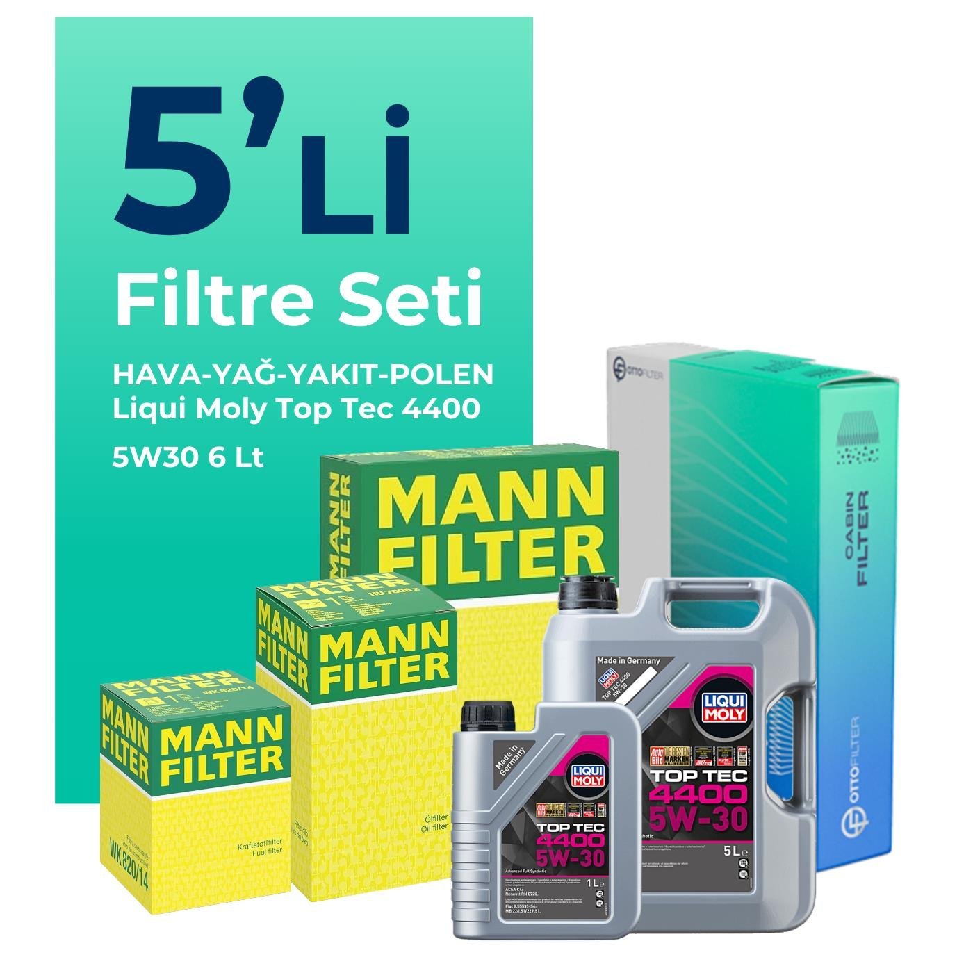 mann-renault-koleos-1-6-dizel-filtre-bakim-seti-liqui-moly-motor-yagli-2016-2018-5-li-128320 MANN Renault Koleos 1.6 Dizel Filtre Bakım Seti Liqui Moly Motor Yağlı (2016-2018) 5 Li - Görsel 1