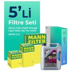 MANN Renault Megane 1.5 Dizel Filtre Bakım Seti Liqui Moly Motor Yağlı (2017-2022) 5 Li