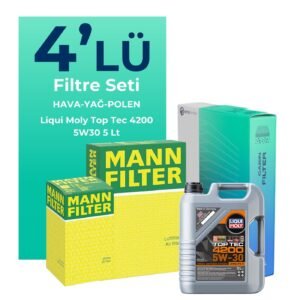 MANN Skoda Rapid 1.6 Dizel Filtre Bakım Seti Liqui Moly Motor Yağlı (2012-2015) 4 Lü