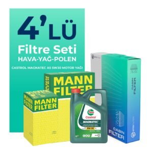 MANN Subaru Forester 2.5 Filtre Bakım Seti Castrol Motor Yağlı (2002-2008) 4 Lü