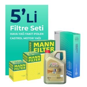 MANN Volkswagen Caddy 2.0 Dizel Filtre Bakım Seti Castrol Motor Yağlı (2015-2020) 5 Li