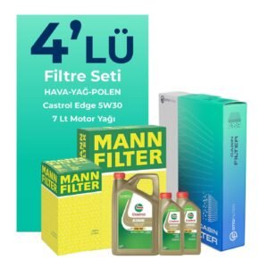 MANN Volkswagen Transporter T5 2.0 Dizel Filtre Bakım Seti Castrol Motor Yağlı (2009-2015) 4 Lü