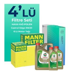 MANN Volvo S90 2.0 Dizel D4 Filtre Bakım Seti Castrol Motor Yağlı (2016-2018) 4 Lü