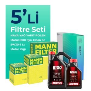 MANN Volvo XC60 2.0 Dizel Filtre Bakım Seti Motul Motor Yağlı (2011-2014) 5 Li