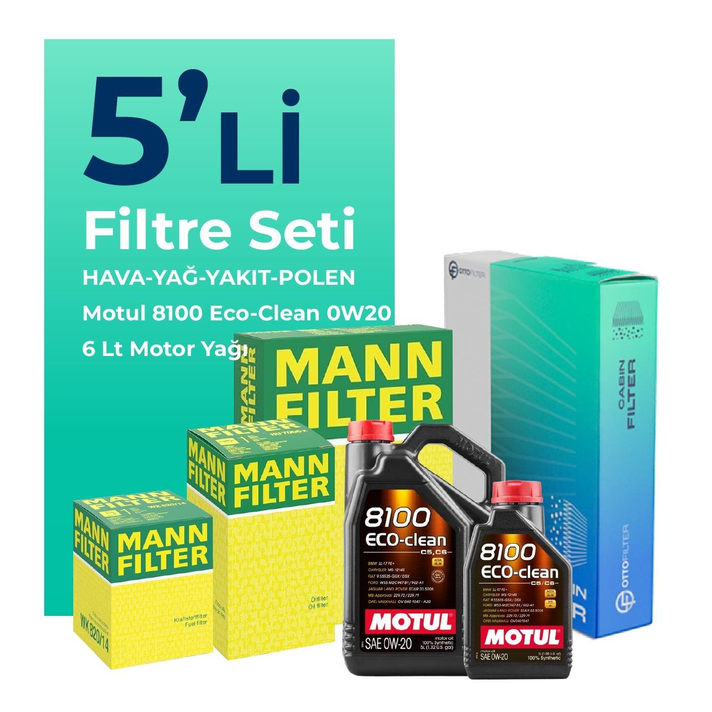 mann-volvo-xc60-2-0-dizel-filtre-bakim-seti-motul-motor-yagli-2013-2017-5-li-109309 MANN Volvo XC60 2.0 Dizel Filtre Bakım Seti Motul Motor Yağlı (2013-2017) 5 Li - Görsel 1
